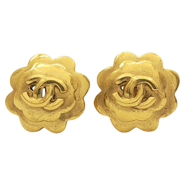 Cc Logo Clip-On Earrings Metal Gold-Tone