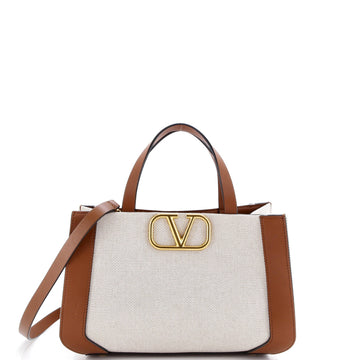 Vlogo Shopper Tote Canvas And Leather