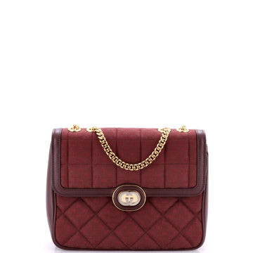 Gucci Deco Chain Flap Bag Mixed Quilt