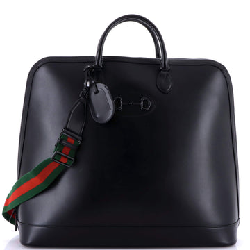 Gucci Horsebit Web Duffle Bag Leather