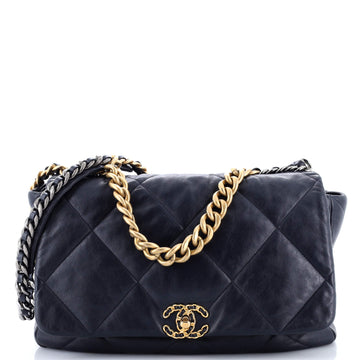 19 Flap Bag Quilted Leather Maxi
