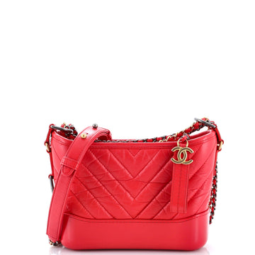 Gabrielle Hobo Chevron Aged Calfskin