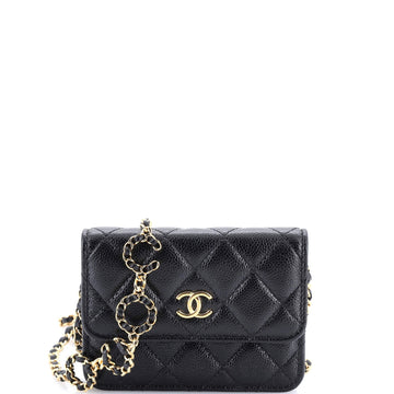 Miss Coco Strap Flap Clutch With Chain