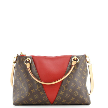 V Tote Canvas And Leather Mm