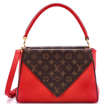 Double V Handbag Calfskin With Canvas