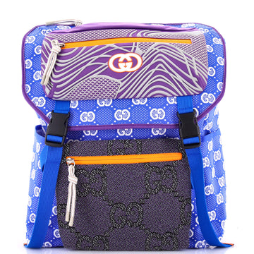 Panelled Double Buckle Backpack Gg