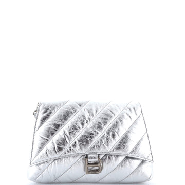 Crush Chain Flap Bag Quilted Crushed