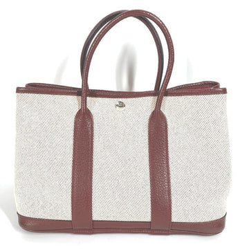 Garden Party Tote Toile And Leather 30