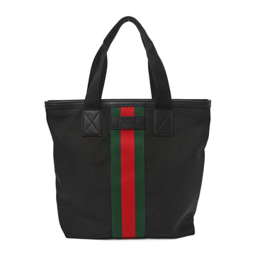 Techno Canvas Web Vertical Tote Black