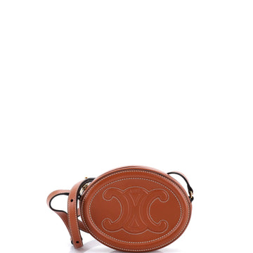 Triomphe Oval Crossbody Bag Leather Mini