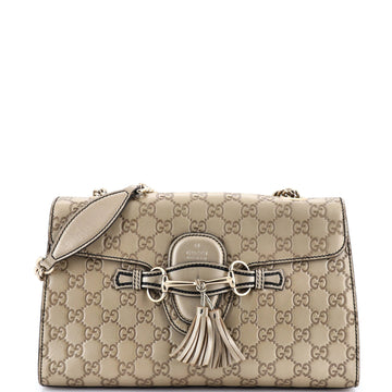 Emily Chain Flap Bag Guccissima Leather