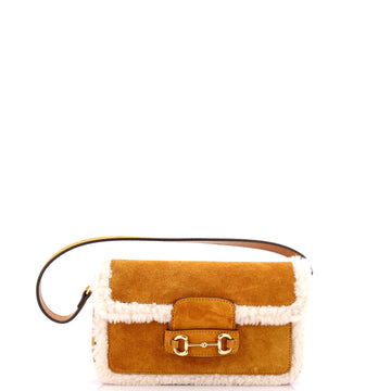 Horsebit Shoulder Bag Suede With