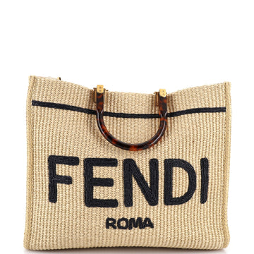 Sunshine Shopper Tote Woven Raffia