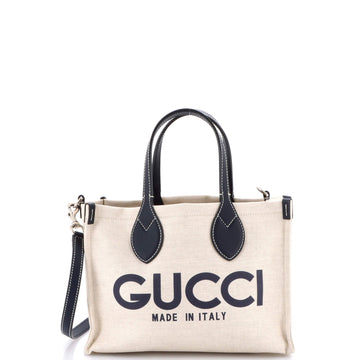Gucci Logo Shopper Tote Printed Canvas