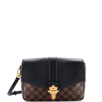 Clapton Handbag Damier And Leather Pm