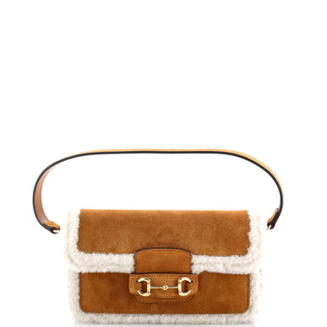 Horsebit Shoulder Bag Suede With