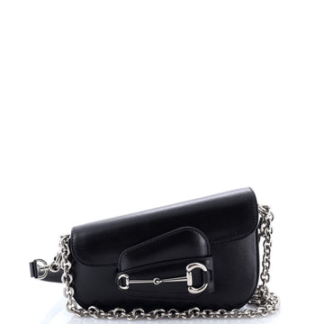 Horsebit Asymmetric Shoulder Bag Leather