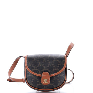 Besace Flap Bag Triomphe Coated Canvas