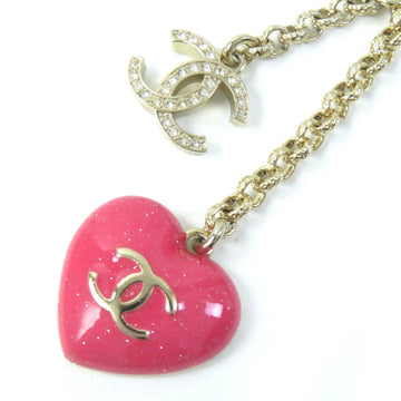 Cc Logo Heart Pendant Necklace Gold-Tone
