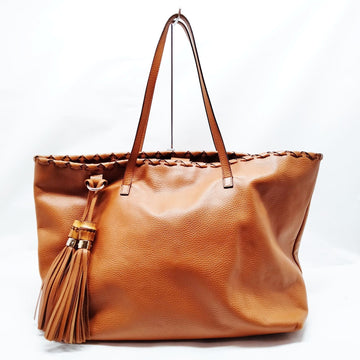 No Tariff Gucci Tote Bag Brown Leather
