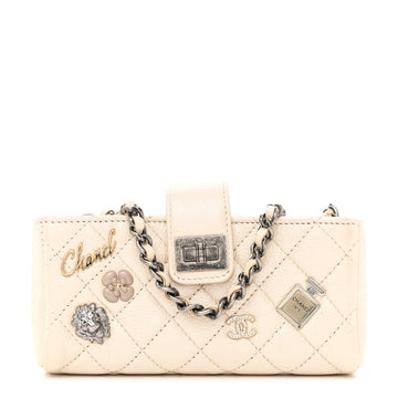 Metallic Calfskin Quilted Lucky Charms