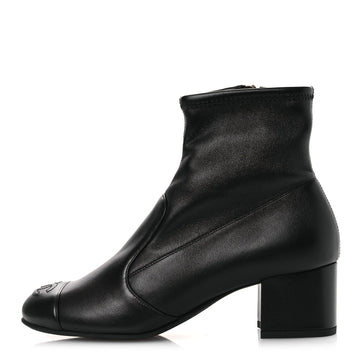 Stretch Lambskin Cap Toe Cc Short Boots