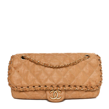 Calfskin Quilted Medium Chain Me Flap