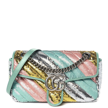 Sequin Satin Calfskin Matelasse Diagonal