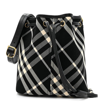 Check Mini Bucket Bag Black Calico