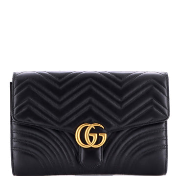 Gg Marmont Flap Clutch Matelasse Leather