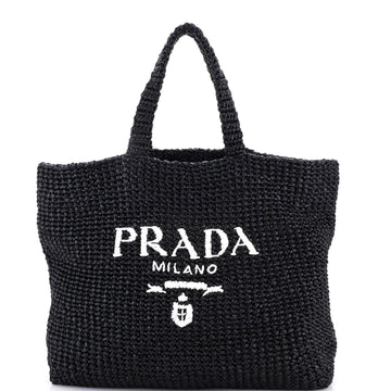 Logo Tote Raffia Large