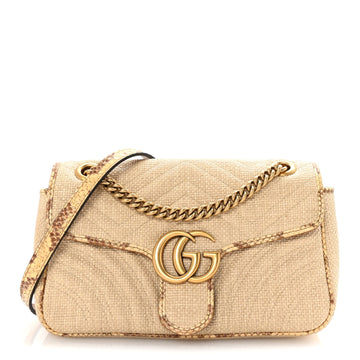 Raffia Elaphe Matelasse Small Gg Marmont