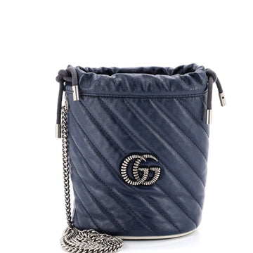 Gg Marmont Bucket Bag Diagonal Quilted