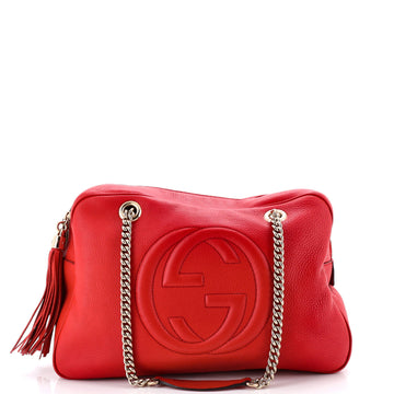 Soho Chain Zip Shoulder Bag Leather
