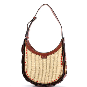 Chloe Darryl Hobo Raffia And Leather