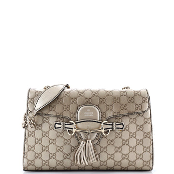 Emily Chain Flap Bag Guccissima Leather