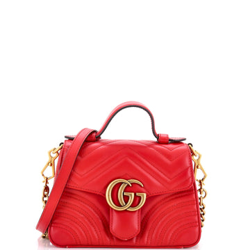 Gg Marmont Top Handle Flap Bag Matelasse