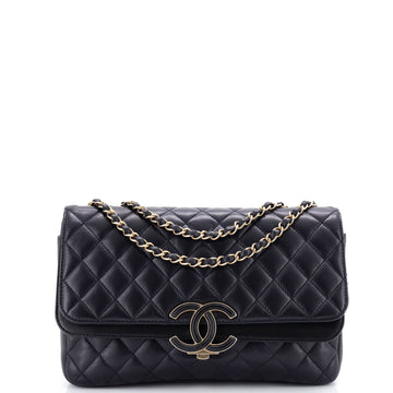 Cc Chic Double Flap Bag Quilted Lambskin
