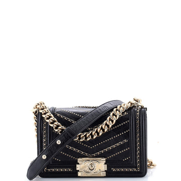 Boy Flap Bag Chevron Embellished