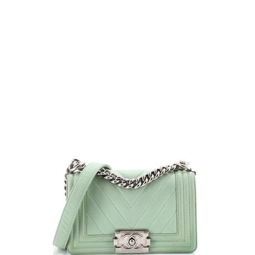 Boy Flap Bag Chevron Calfskin Small