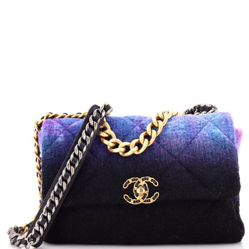 19 Flap Bag Quilted Degrade Wool Medium