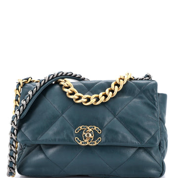 19 Flap Bag Quilted Leather Large