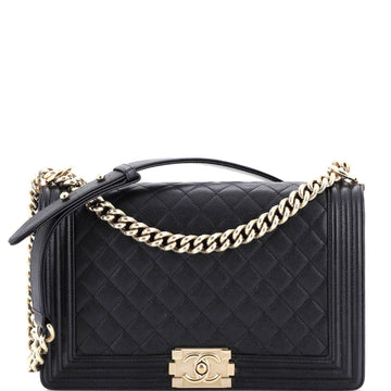 Boy Flap Bag Quilted Caviar Old Medium