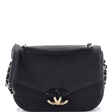 Thread Around Flap Bag Quilted Caviar