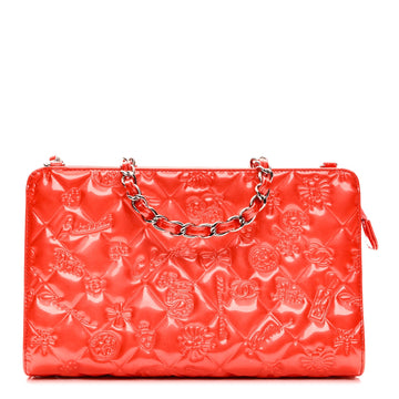 Patent Calfskin Lucky Symbols Pochette