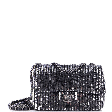 Classic Single Flap Bag Sequins Mini