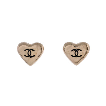 Cc Heart Stud Earrings Metal