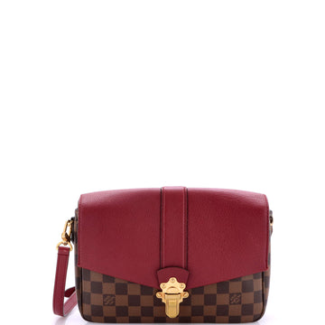 Clapton Handbag Damier And Leather Pm