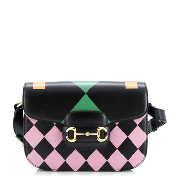 Horsebit Shoulder Bag Printed Leather