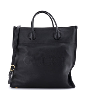 Logo Tote Embossed Leather Medium